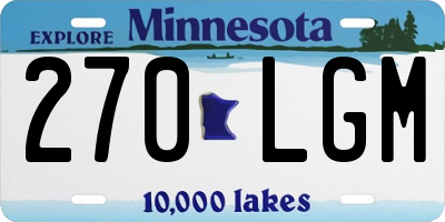 MN license plate 270LGM
