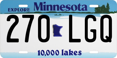 MN license plate 270LGQ