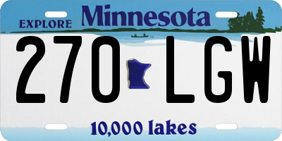 MN license plate 270LGW