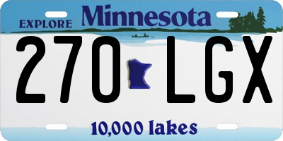 MN license plate 270LGX