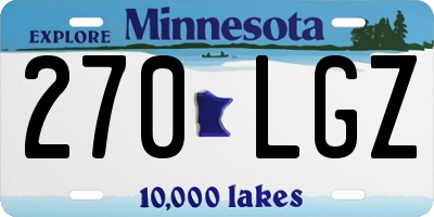 MN license plate 270LGZ