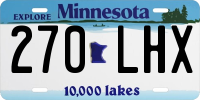 MN license plate 270LHX