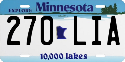 MN license plate 270LIA