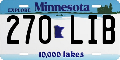 MN license plate 270LIB