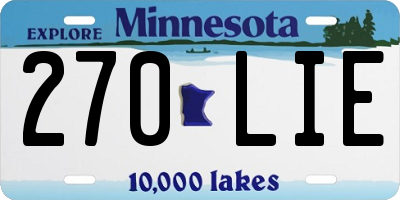 MN license plate 270LIE
