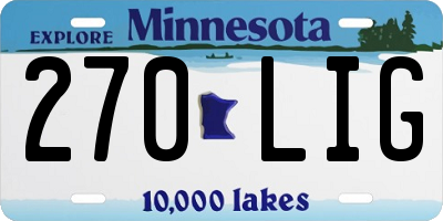 MN license plate 270LIG