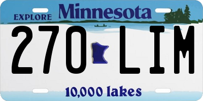 MN license plate 270LIM