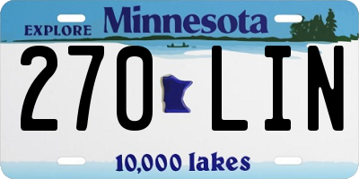 MN license plate 270LIN
