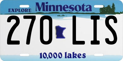 MN license plate 270LIS