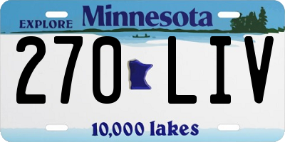 MN license plate 270LIV