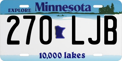 MN license plate 270LJB