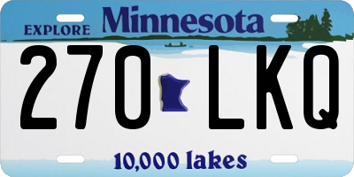 MN license plate 270LKQ