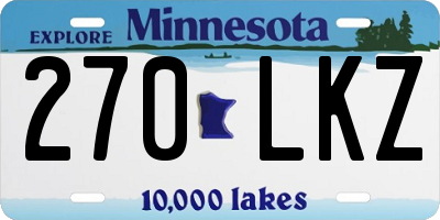 MN license plate 270LKZ