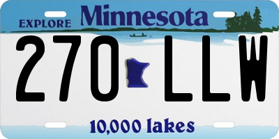 MN license plate 270LLW