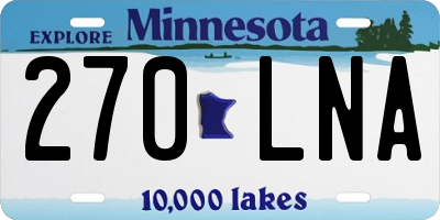 MN license plate 270LNA