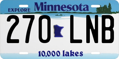 MN license plate 270LNB
