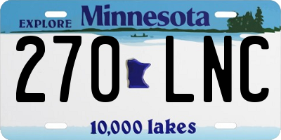 MN license plate 270LNC