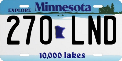 MN license plate 270LND
