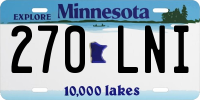 MN license plate 270LNI