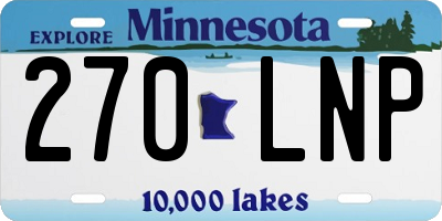 MN license plate 270LNP
