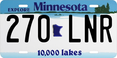 MN license plate 270LNR