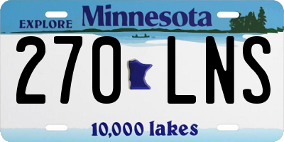 MN license plate 270LNS