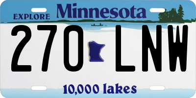 MN license plate 270LNW