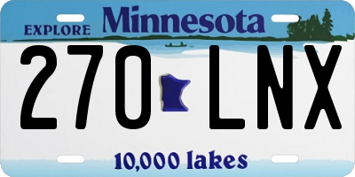MN license plate 270LNX