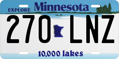 MN license plate 270LNZ