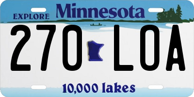 MN license plate 270LOA