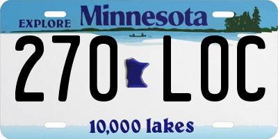 MN license plate 270LOC