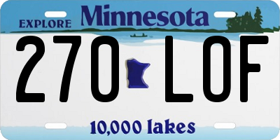 MN license plate 270LOF