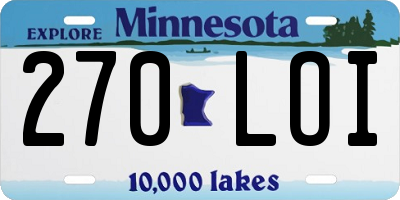 MN license plate 270LOI