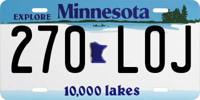 MN license plate 270LOJ
