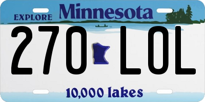 MN license plate 270LOL