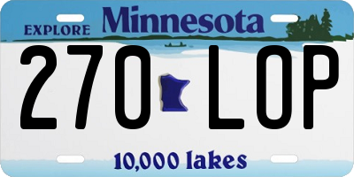 MN license plate 270LOP