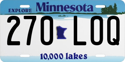MN license plate 270LOQ