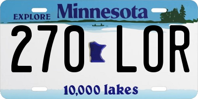 MN license plate 270LOR