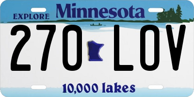 MN license plate 270LOV