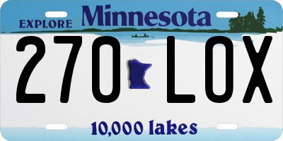 MN license plate 270LOX