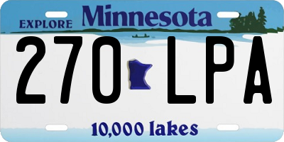 MN license plate 270LPA