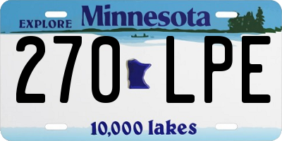 MN license plate 270LPE