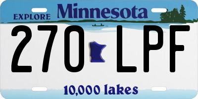 MN license plate 270LPF