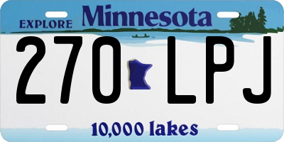 MN license plate 270LPJ