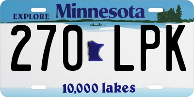 MN license plate 270LPK