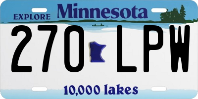 MN license plate 270LPW