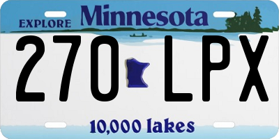 MN license plate 270LPX