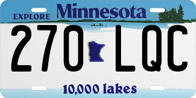 MN license plate 270LQC