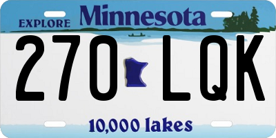 MN license plate 270LQK