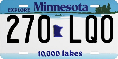 MN license plate 270LQO